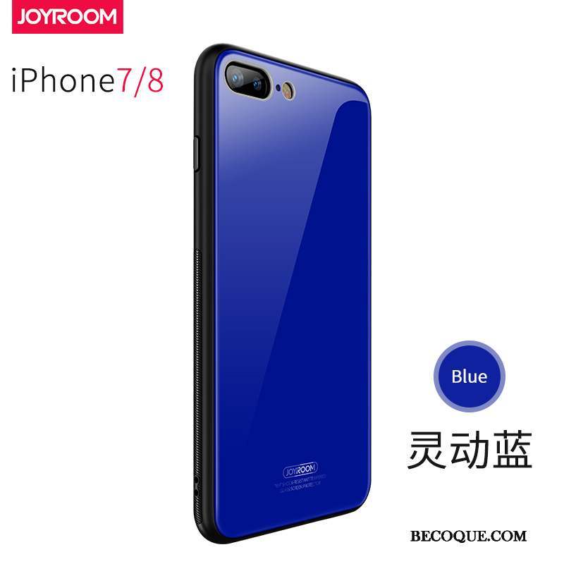 iPhone 8 Coque Nouveau Incassable Bleu De Téléphone Verre