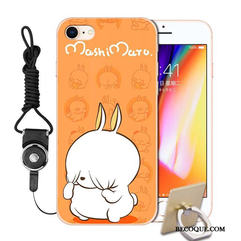 iPhone 8 Coque Personnalité Protection Fluide Doux Orange Incassable Créatif