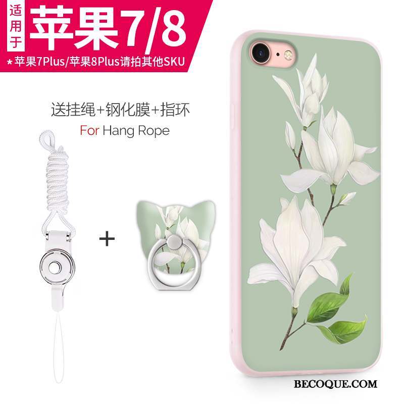 iPhone 8 Coque Vert Étui Fluide Doux Tout Compris Protection Mince