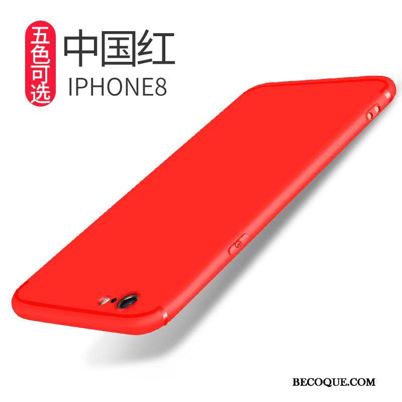 iPhone 8 Coque Étui Fluide Doux Rouge Silicone Protection Tendance