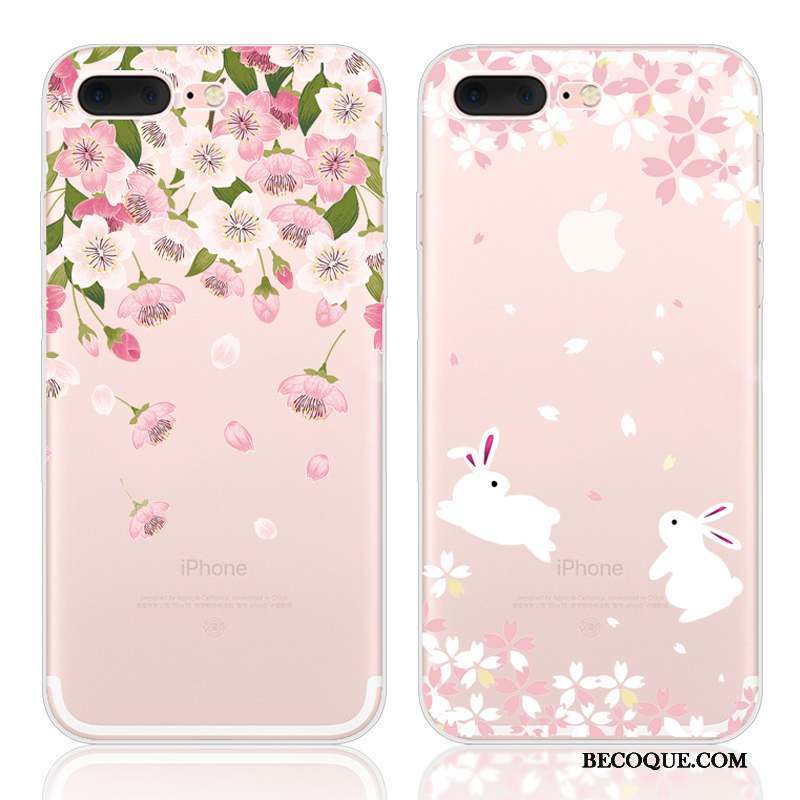 iPhone 8 Coque Étui Nouveau Simple Ornements Suspendus Lapin Délavé En Daim