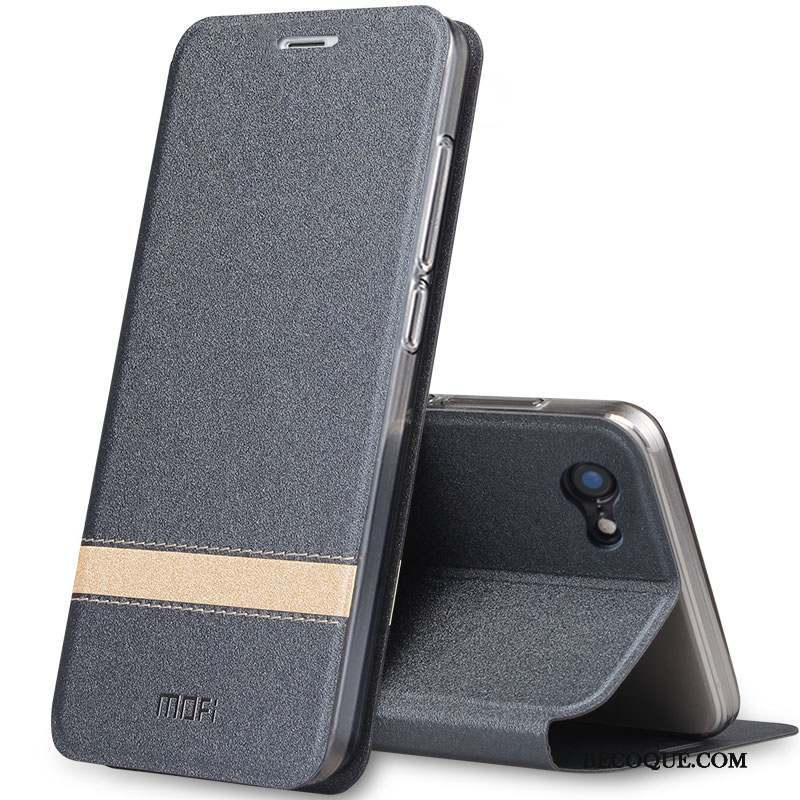 iPhone 8 Housse Étui En Cuir Noir Coque De Téléphone Silicone Fluide Doux