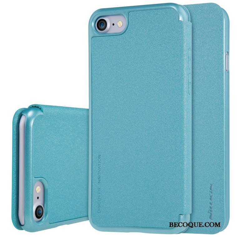 iPhone 8 Housse Étui En Cuir Téléphone Portable Bleu Coque De Téléphone Protection