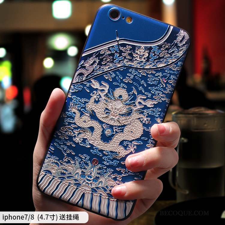iPhone 8 Jaune Incassable Silicone Coque De Téléphone Bleu Tout Compris