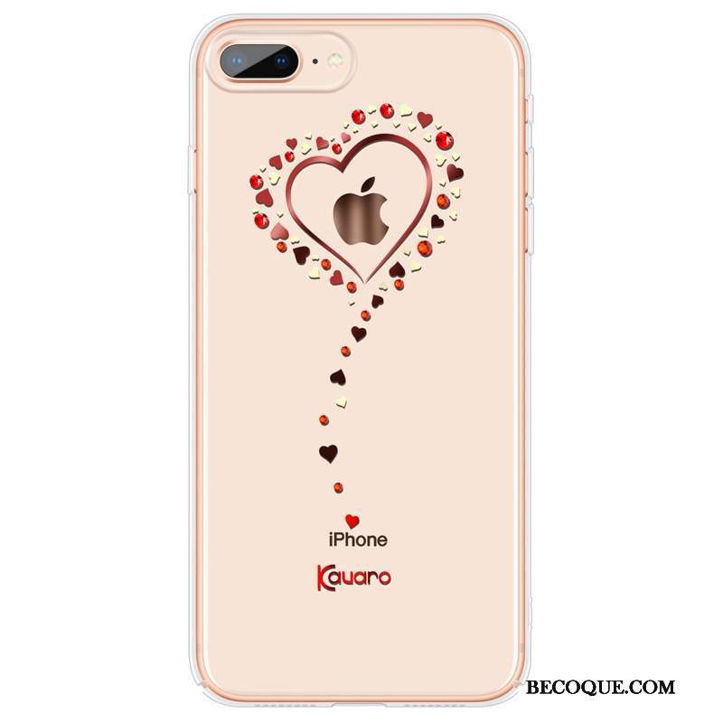 iPhone 8 Nouveau Strass Coque De Téléphone Luxe Transparent Or