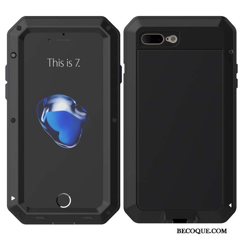 iPhone 8 Plus Border Coque Noir Incassable De Téléphone Étui