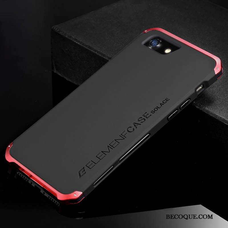 iPhone 8 Plus Coque Nouveau Tendance Incassable Métal Rouge Border