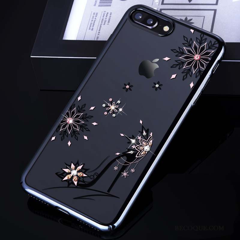 iPhone 8 Plus Coque Transparent Luxe Étui Nouveau Difficile Strass