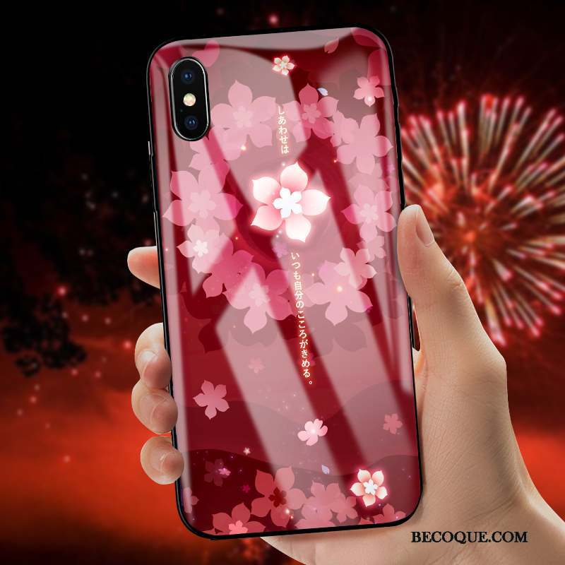 iPhone 8 Plus Nouveau Rouge Coque De Téléphone Verre Marque De Tendance Incassable