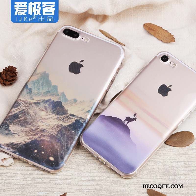 iPhone 8 Silicone Tendance Fluide Doux Coque De Téléphone Violet Transparent