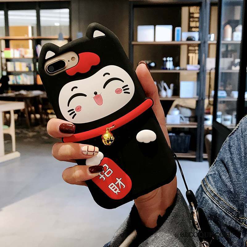 iPhone 8 Tout Compris Dessin Animé Charmant Fluide Doux Coque Noir