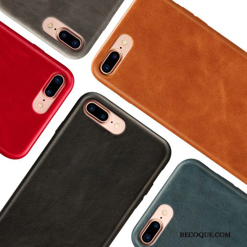 iPhone 8 Tout Compris Très Mince Cuir Véritable Étui Incassable Coque