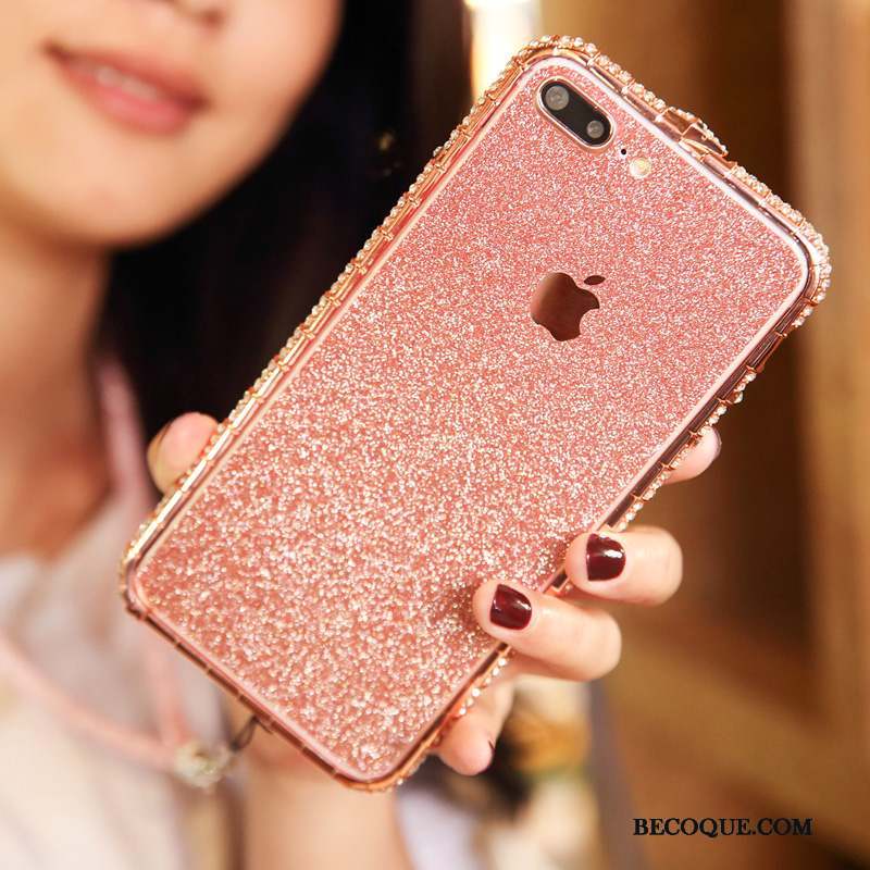 iPhone 8 Étui Or Rose Coque De Téléphone Strass Métal Nouveau