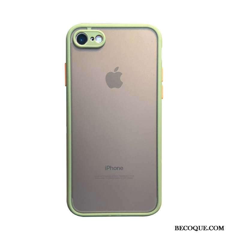 iPhone Se 2020 Coque Délavé En Daim Europe Marque De Tendance Silicone Vert Simple