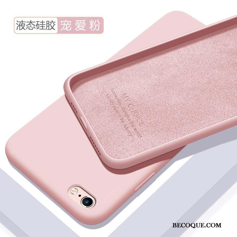 iPhone Se 2020 Coque Incassable Couleur Unie Rose Étui Très Mince Silicone