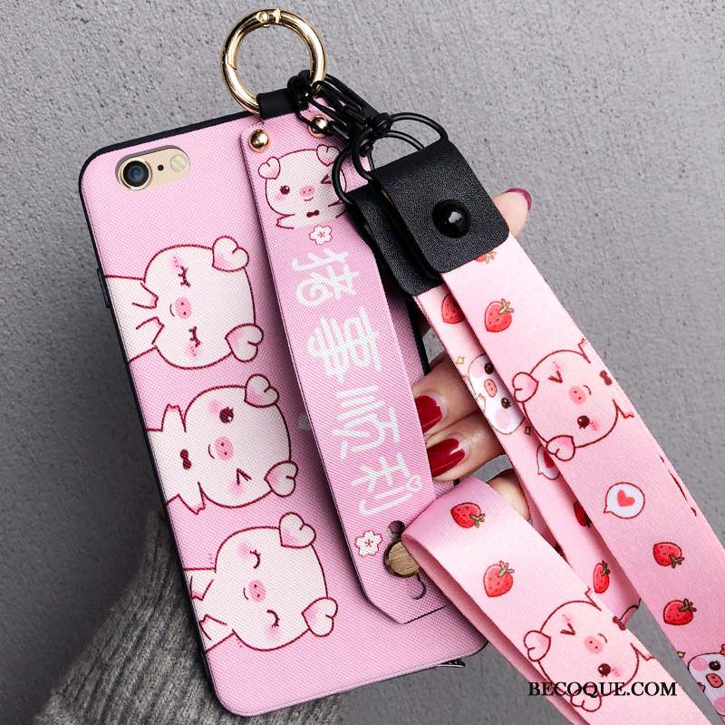 iPhone Se 2020 Coque Étui Personnalité Dessin Animé Tendance Rose Tout Compris