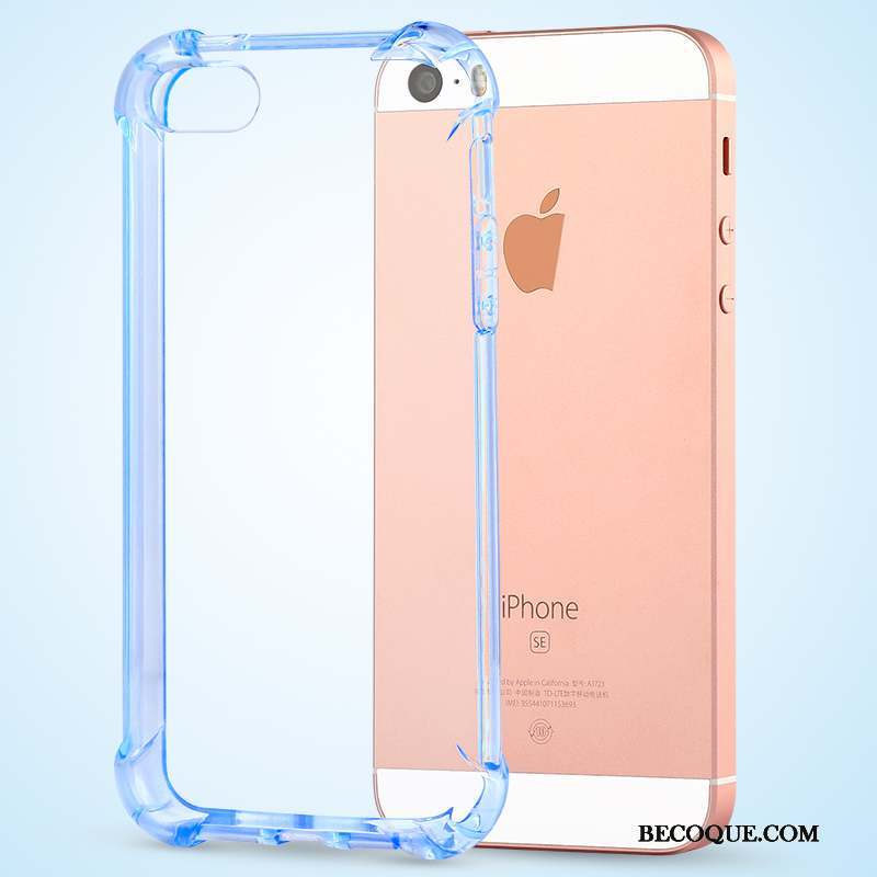 iPhone Se Coque De Téléphone Bleu Silicone Incassable Fluide Doux Protection Contre Les Explosions