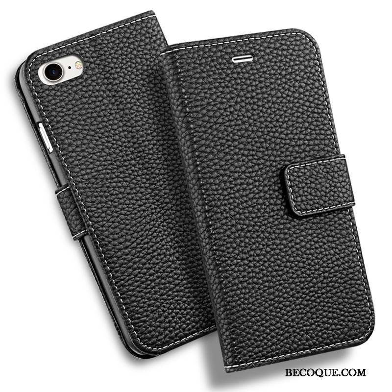 iPhone Se Coque Portefeuille Protection Étui En Cuir Tout Compris Incassable Noir