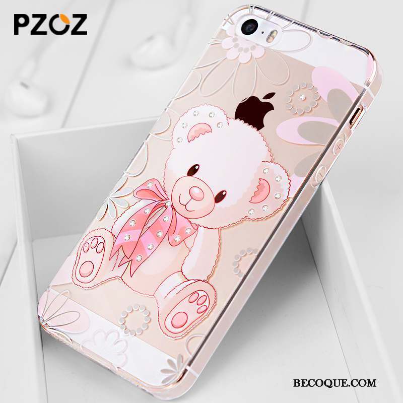 iPhone Se Coque Tendance Charmant Tout Compris Simple Super Mignon Silicone