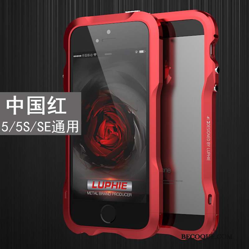 iPhone Se Rouge Nouveau Border Coque De Téléphone Incassable Métal