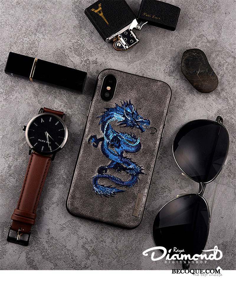 iPhone X Amoureux Aile Coque Marque De Tendance De Téléphone Dragon