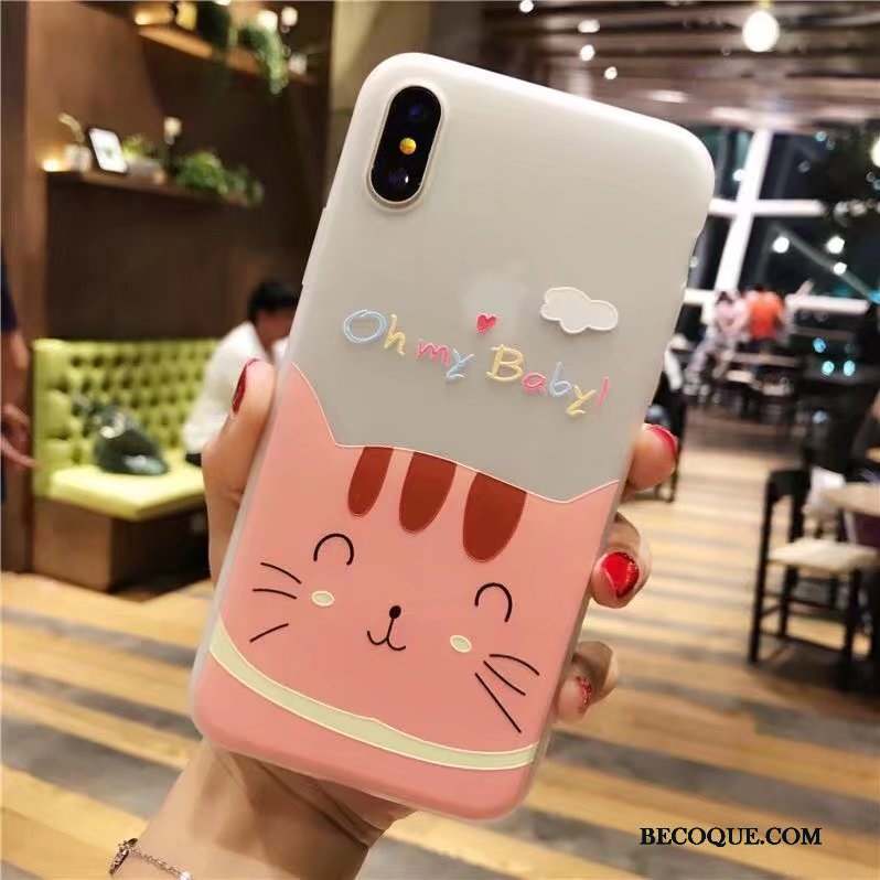 iPhone X Coque Créatif Personnalité Marque De Tendance Nouveau Rose Charmant