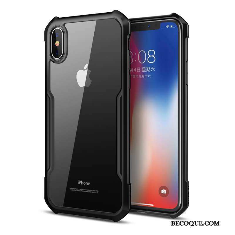 iPhone X Coque Incassable Très Mince Tout Compris Noir Protection Transparent