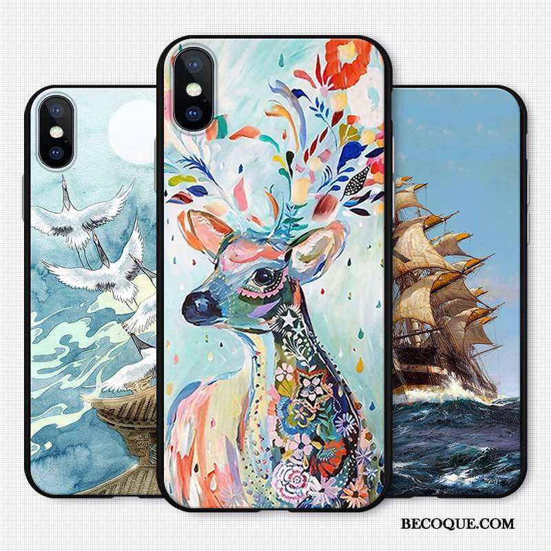 iPhone X Coque Marque De Tendance Personnalité Silicone Tout Compris Créatif Nouveau