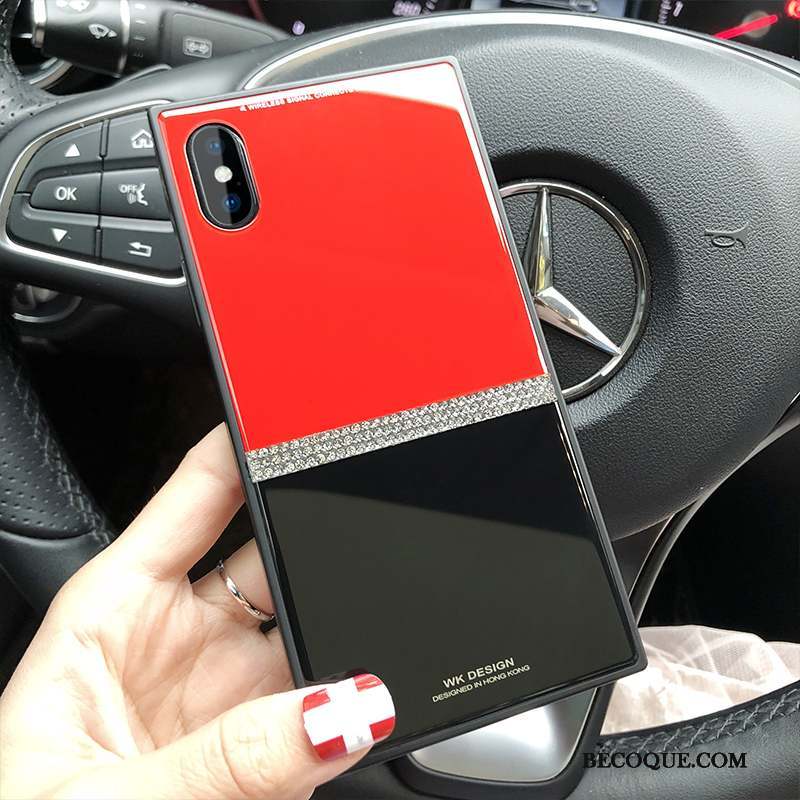 iPhone X Coque Nouveau Rouge Célébrité Noir Luxe Silicone