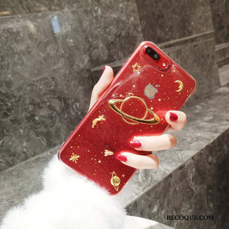 iPhone X Coque Étui Incassable Tendance Transparent Rouge Silicone