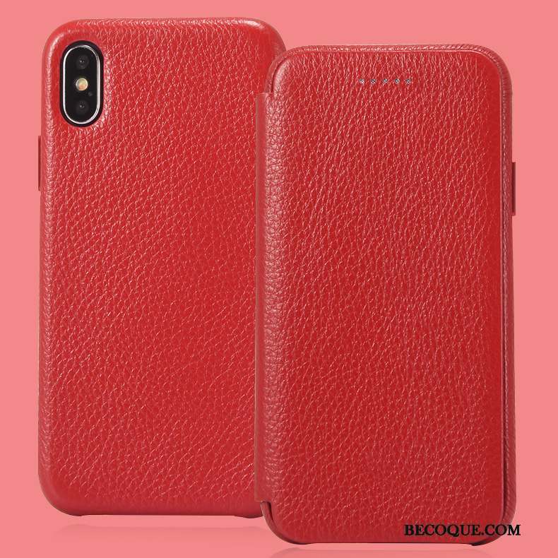 iPhone X Cuir Véritable Étui En Cuir Protection Incassable Coque De Téléphone Business