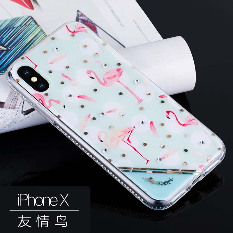 iPhone X Fluide Doux Luxe Coque De Téléphone Étui Ornements Suspendus Strass