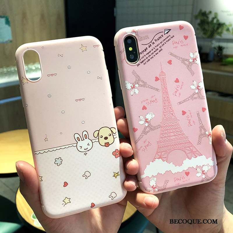 iPhone X Fluide Doux Rose Coque Tout Compris Nouveau Ornements Suspendus