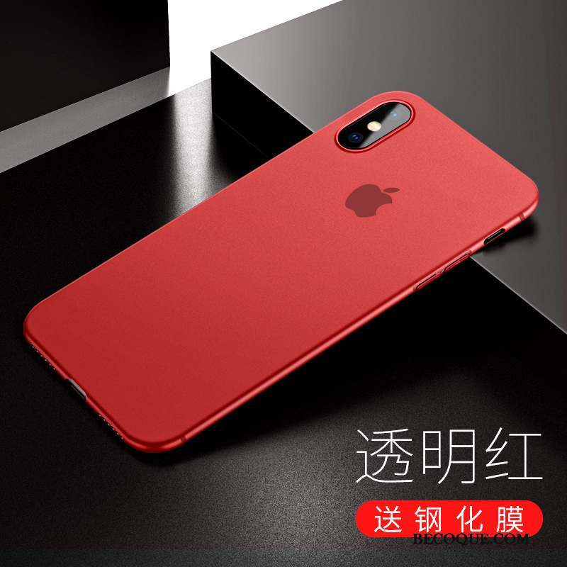 iPhone X Incassable Coque De Téléphone Rouge Très Mince Étui Difficile