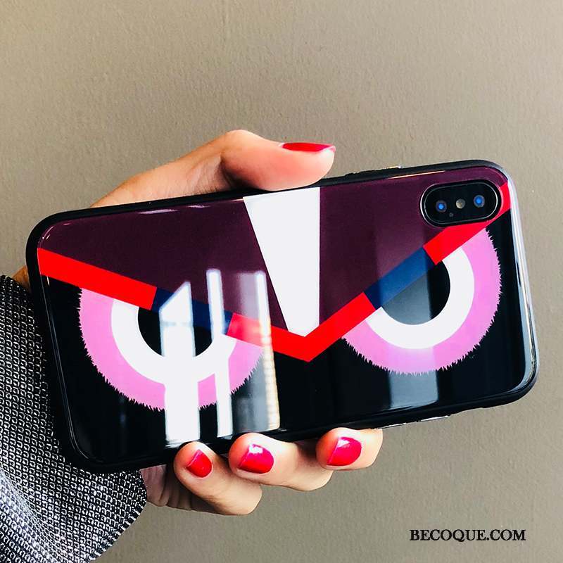 iPhone X Multicolore Coque De Téléphone Verre Net Rouge Étui Célébrité