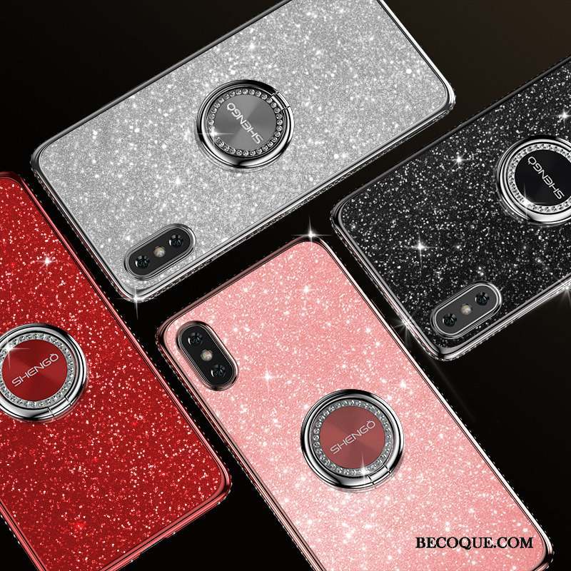 iPhone X Nouveau Rose Marque De Tendance Coque De Téléphone Strass Ornements Suspendus