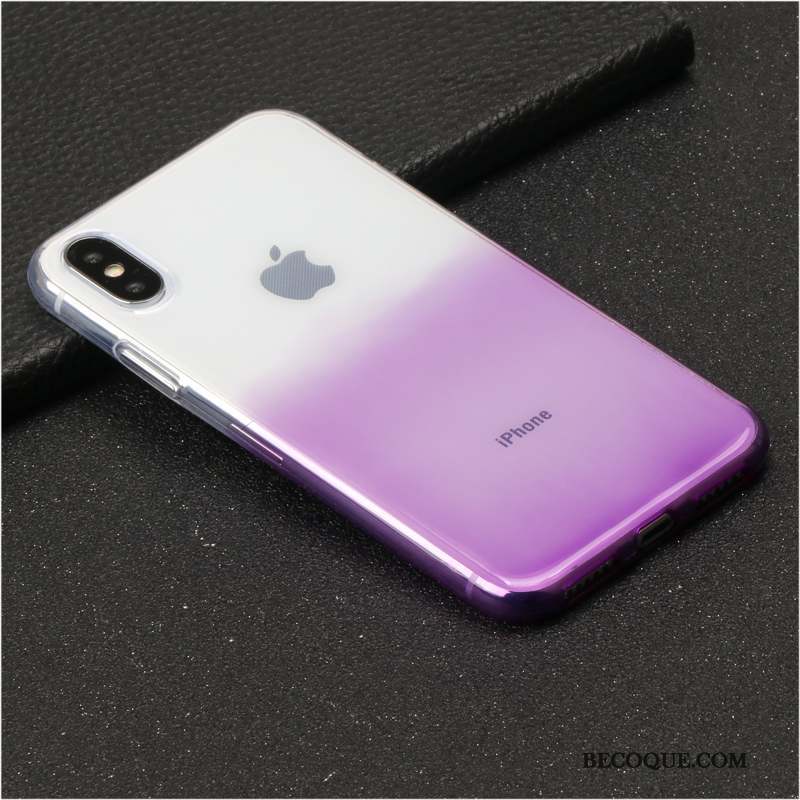 iPhone X Nouveau Transparent Marque De Tendance Coque De Téléphone Violet Luxe