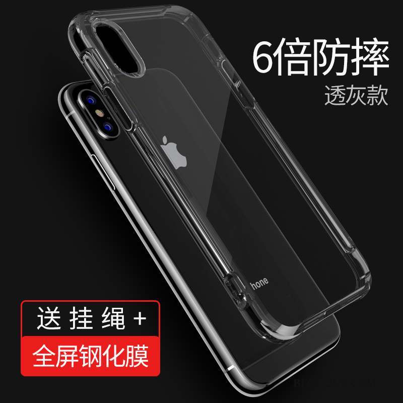 iPhone X Silicone Tout Compris Gris Coque De Téléphone Incassable Simple