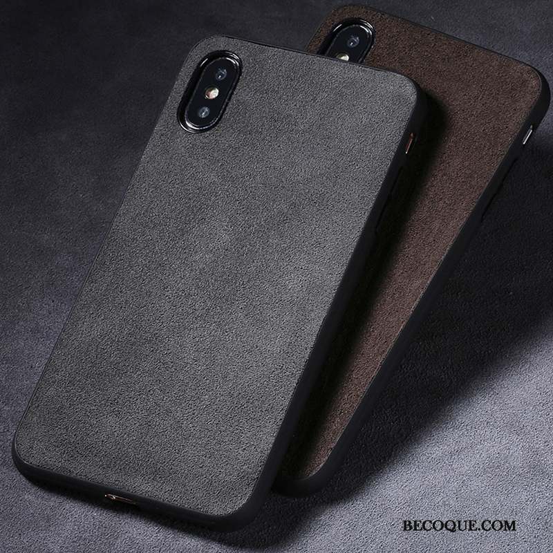 iPhone X Tendance Silicone Net Rouge Nouveau Gris Coque De Téléphone