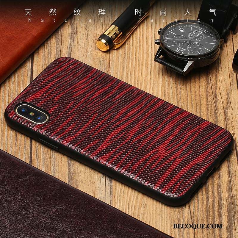 iPhone X Tout Compris Coque De Téléphone Rouge Incassable Fluide Doux Marque De Tendance