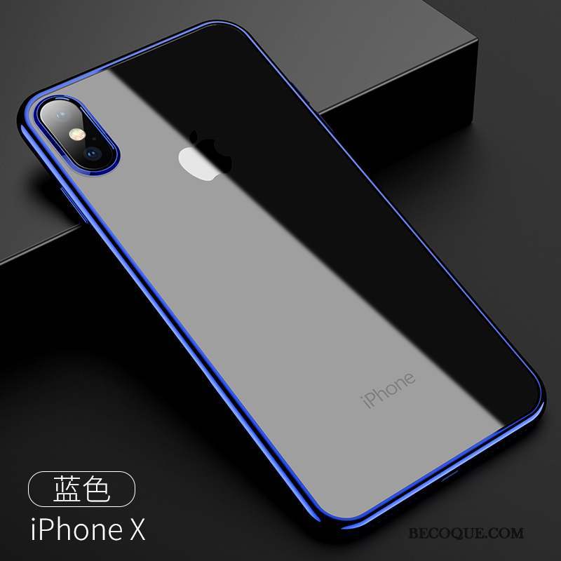 iPhone X Étui Coque De Téléphone Incassable Tendance Bleu Silicone