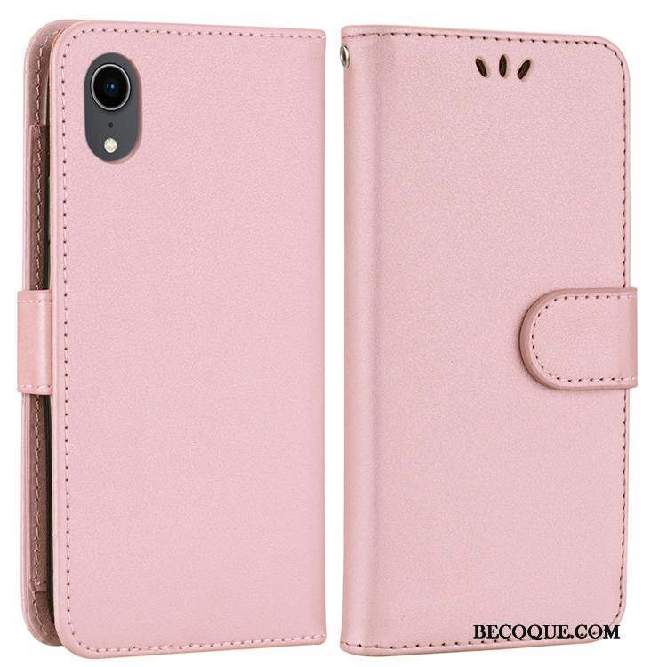 iPhone Xr Coque De Téléphone Carte Étui En Cuir Nouveau Rose Ornements Suspendus