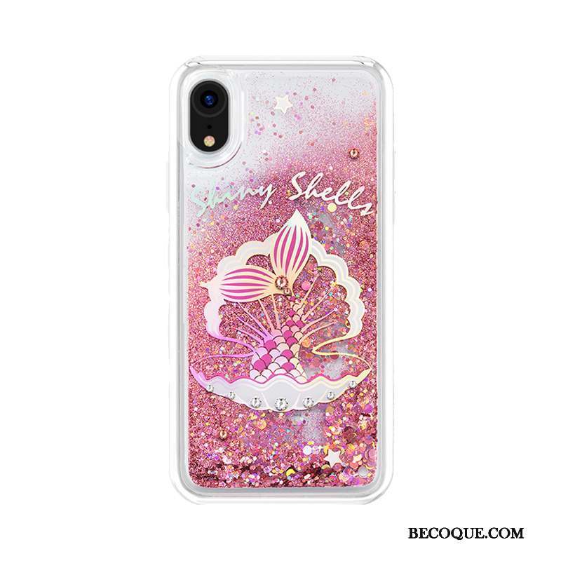 iPhone Xr Coque Strass Luxe Étui Rose Protection Personnalité