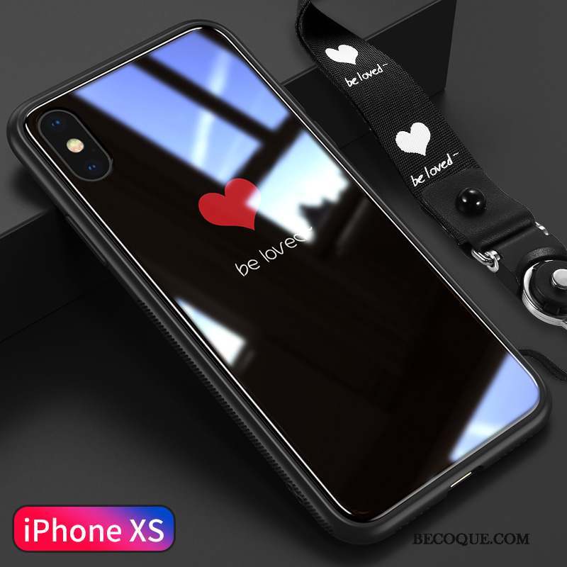 iPhone Xs Coque Personnalité Incassable Verre Protection Ultra Amoureux