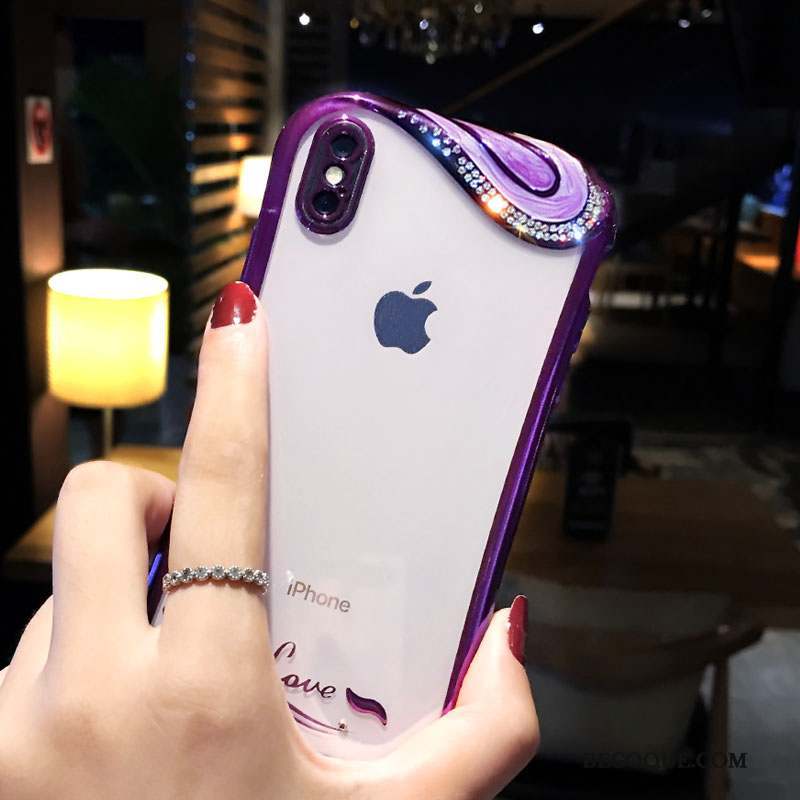 iPhone Xs Coque Vent Violet Créatif Silicone Personnalité Ethnique