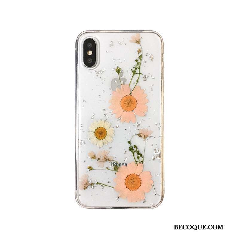 iPhone Xs Max Coque De Téléphone Manuel Fluide Doux Original Étui Fleur