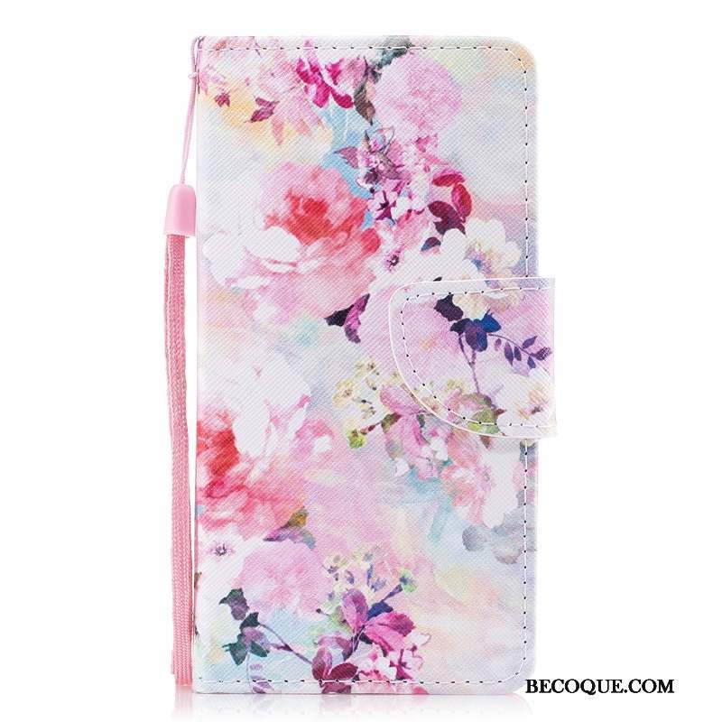 iPhone Xs Max Coque Fleur Couleur Housse Protection Étui En Cuir Incassable