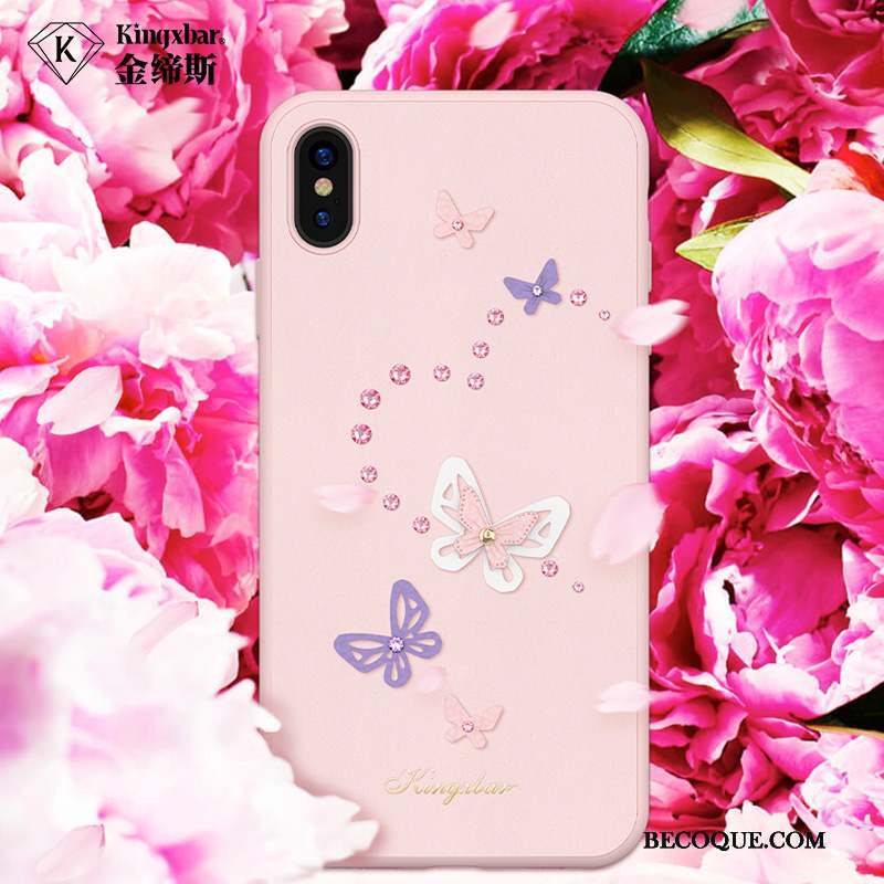 iPhone Xs Max Luxe Incassable Personnalité Rose Mode Coque