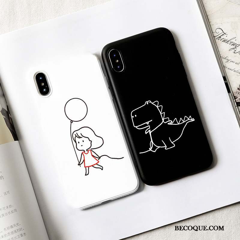 iPhone Xs Max Petit Coque De Téléphone Blanc Amoureux Dragon