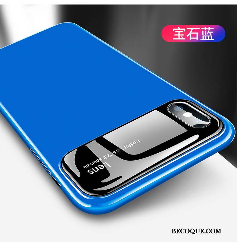iPhone Xs Miroir Verre Coque De Téléphone Bleu Marque De Tendance Nouveau